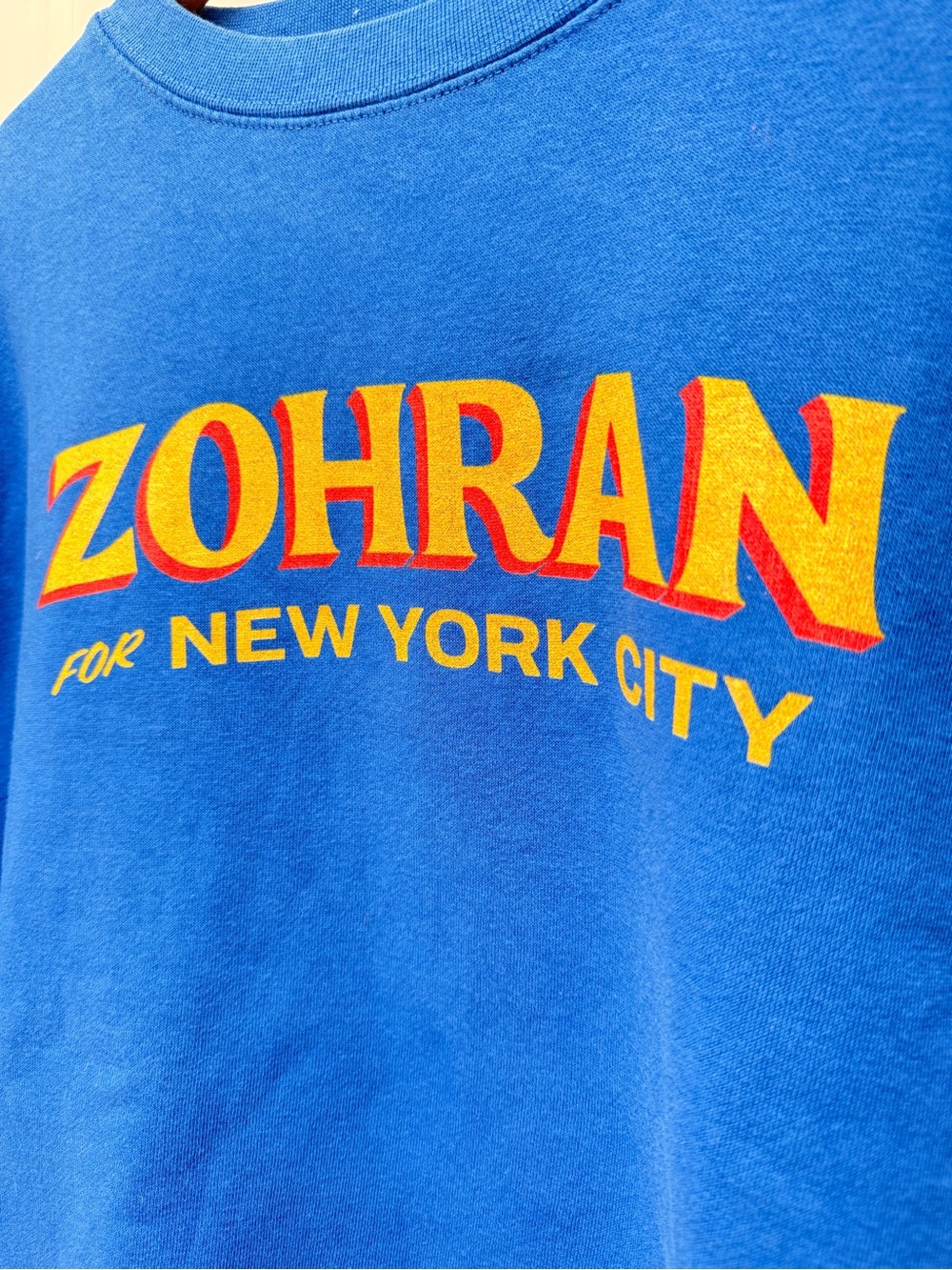 Zohran For New York City Blue Crewneck Sweatshirt Size M - Picture 3 of 9
